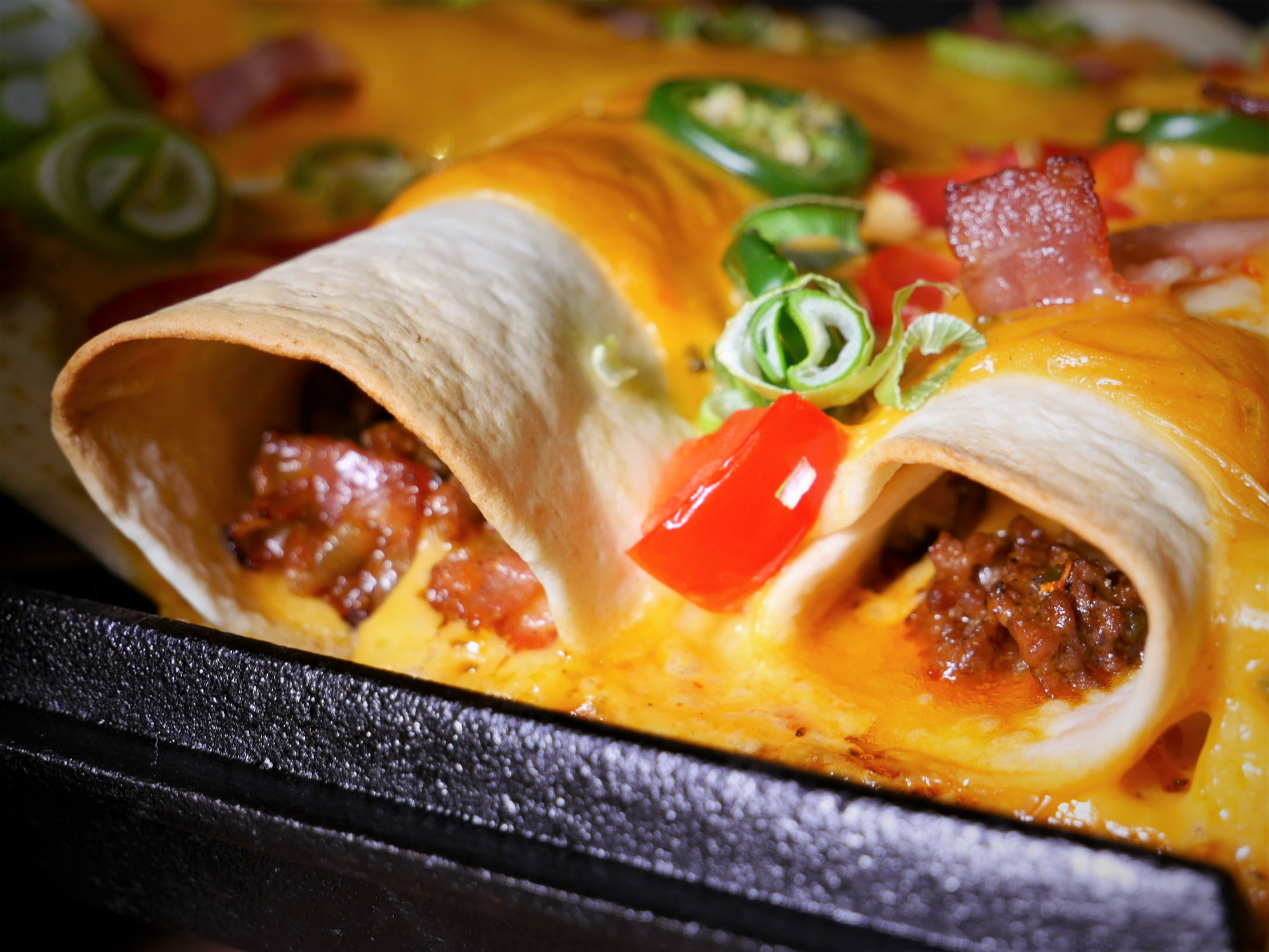 Cheeseburger Enchiladas - Sombrero (1) Bacon & Bourbon Cheeseburger Enchiladas
