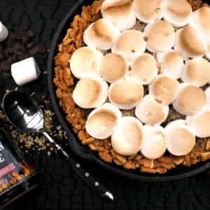 Marshmallow Ganasche in Gußeisenpfanne