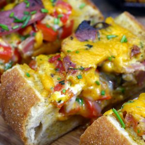 gefülltes ciabatta mit Happy Ending Nahaufnahme