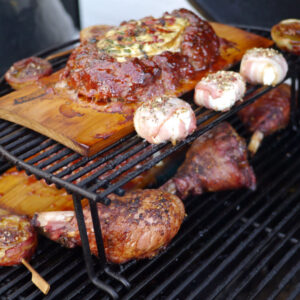 hackbraten 1 Camembert Hackbraten auf erweitertem Grillrost