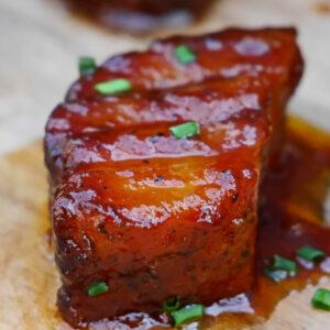 burnt ends 2 Pork Belly Burnt Ends Nahaufnahme